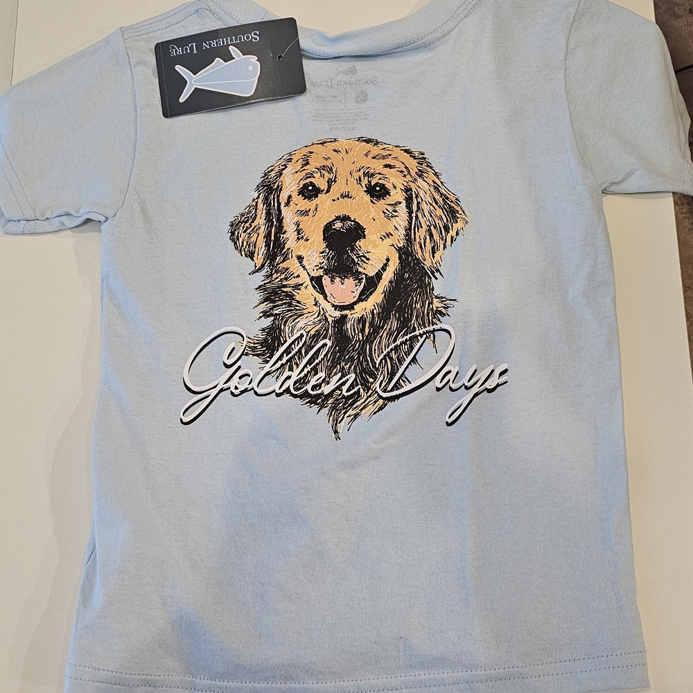 Southern Tide Light Blue 'Golden Days' Golden Retriever Graphic Tee